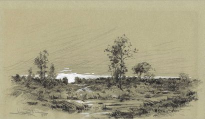 null TZEYTLINE Léon (1885-1962)
Lot of nine landscapes
Charcoal, red chalk, watercolor...
