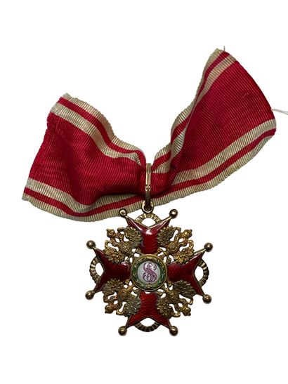 null CROSS OF THE ORDER OF SAINT STANISLAS, 2nd class
With a fragment of ribbon
Gold,...