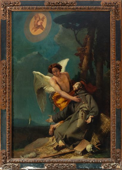 Saint Francis and the Angel, Italian school of Giambattista Tiepolo (Venice, March... Gazette Drouot