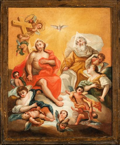 The Holy Trinity, a follower of Giambattista Tiepolo, italian school of the 18th... Gazette Drouot