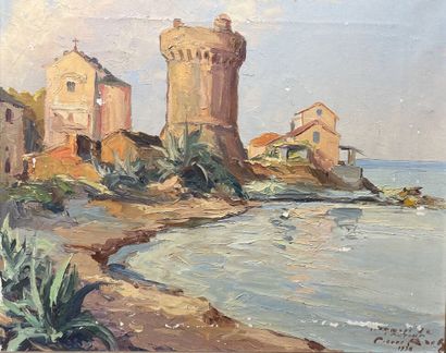 null Pierre BACH (1906-1971)


La tour de Miomo, Corse.


Huile sur toile. 


Signée...