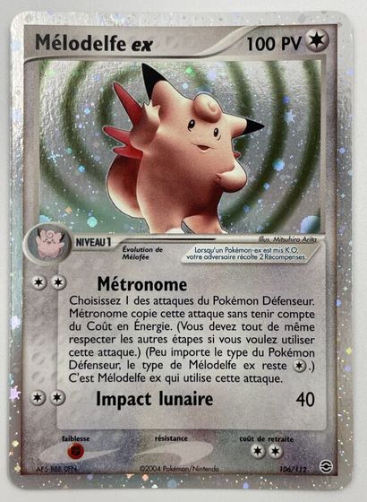 null POKEMON CARD
Melodelfe ex 106 / 112.
Edition : ex Rouge Feu & Vert Feuille.
Language...