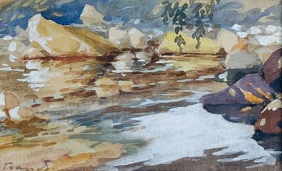null Dominique FRASSATI (1896-1947)
Bord de rivière aux environs d'Ajaccio, Corse.
Gouache...