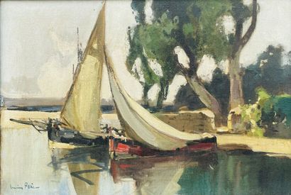 null Lucien PERI (1880-1948)
Barques dans l'embouchure du Liamone, Corse.
Huile sur...