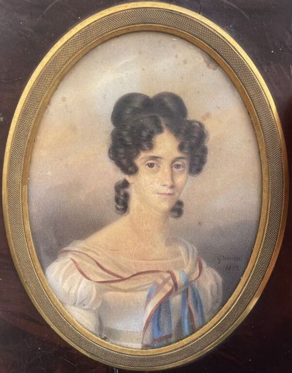 null Paul GOMIEN (1799-1846)
Portrait d'une femme de trois-quart.
Aquarelle sur papier...