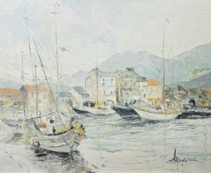 null Guillemette MAZENC LENZIANI (1943)
Le port de Saint-Florent, Corse.
Huile sur...