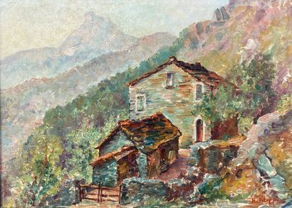 null Hector FILIPPI (1893-1965)
Environs de Campile (Crocicchia ?), vue du San Petrone...