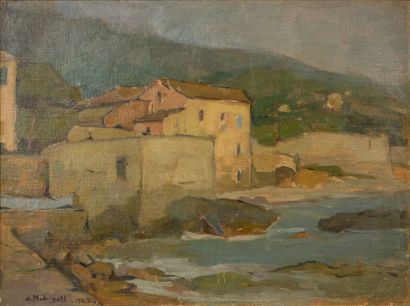 null Olynthe MADRIGALI (1887-1950)
La casaccia, port d'Erbalunga, Corse.
Huile sur...