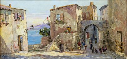 null Louis Jacques VIGON (1897-1985)
Scène animée à Piana, Corse.
Huile sur toile.
Signée...