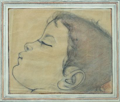 null Ketty GILLIO
Portrait d'une enfant endormie.
Mine de plomb sur papier.
Non signée.
13,5...