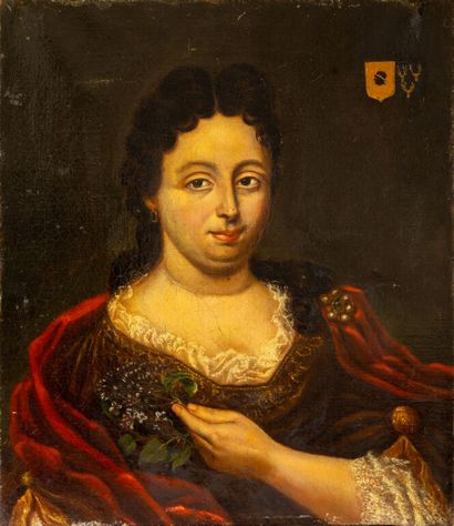 null École du XVIIIe siècle
Portrait d'une élégante.
Huile sur toile.
Dans l'angle...