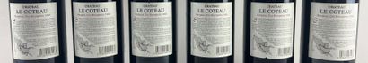 null MARGAUX
Château le Coteau, 1996. 
6 bouteilles.
Niveaux bas goulot.
Petite déchirure...