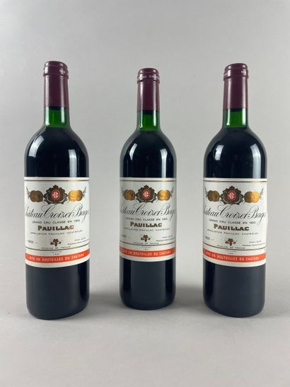 PAUILLAC 
Château Croizet-Bages.
3 bouteilles,...