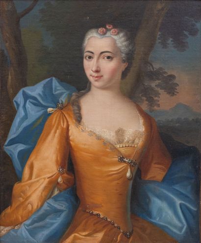 null Entourage de Jean-Baptiste OUDRY (1686-1755)
Portrait de femme.
Huile sur toile.
74,5...