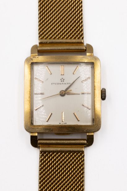 null ETERNA-MATIC
Montre bracelet d'homme en or jaune (750).
Boîtier carré, cadran...