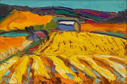 null Pierre AMBROGIANI (1907-1985)
Moisson jaune en Provence.
Huile sur toile.
Signée...
