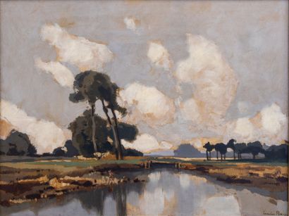 null Lucien PERI (1880-1948)
L'étang du Liamone, Corse.
Huile sur isorel.
Signée...