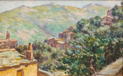 null Olynthe MADRIGALI (1887-1950)
Rogliano, Corse.
Huile sur panneau.
Signée en...