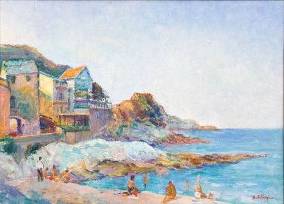 null Hector FILIPPI (1893-1965)
La plage de Grisgione, Cap Corse.
Huile sur isorel.
Signée...