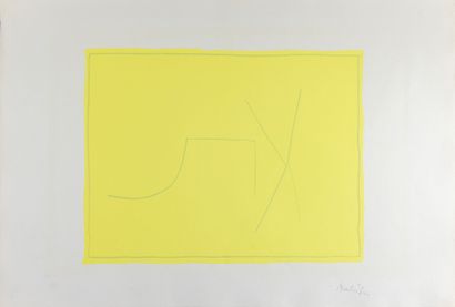 null Richard MORTENSEN (1910-1993)
Composition abstraite jaune.
Sérigraphie sur papier.
Signée...