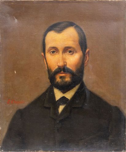 null French school, late 19th-early 20th century
Portrait of a man.
Oil on canvas.
Signed...