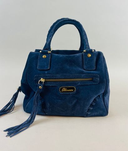 null BLUMARINE 
26 cm navy blue suede handbag, zipped closure, zipped front pocket,...