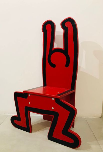  Keith HARING (1958-1990), after
Red children's chair. Manufactured by Vilac
72 x... Gazette Drouot
