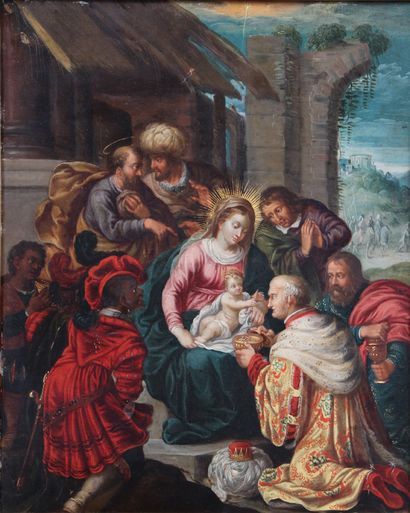  Francken, Frans. II. Anvers 1581 - 1642. entourage du. Adoration des Rois Mages.... Gazette Drouot
