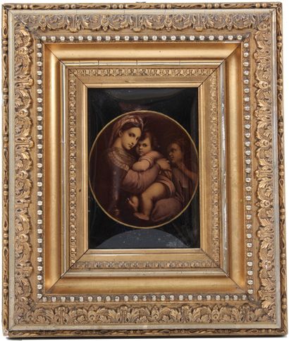  Inconnu de tous. 19e siècle. Portrait de la Madonna della Sedia. D'après Raphaël.... Gazette Drouot