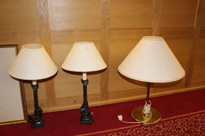 null 1 lampe laiton, 2 lampes colonnes