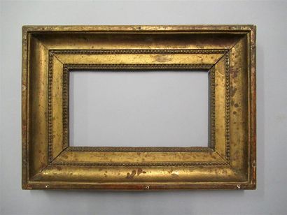 null Oak and golden paste frame with a "burnished throat", decorated with heart and...