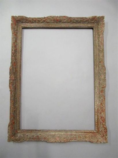 null Carved, gilded, painted and patinated wood frame called "Montparnasse" with...