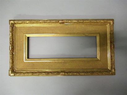 null Wooden frame and gilded stucco with laurel torus decoration and sandblasted...