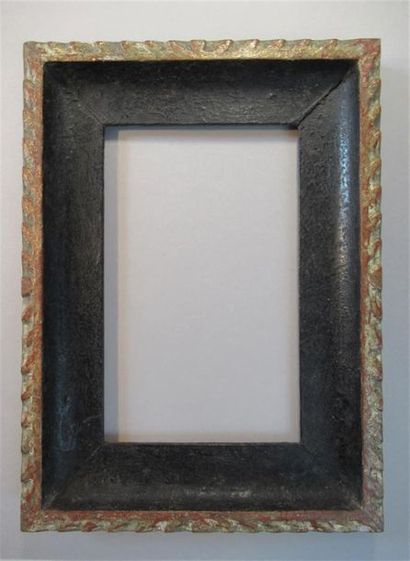 null Carved, gilded, painted and patinated wood frame called "Montparnasse" with...