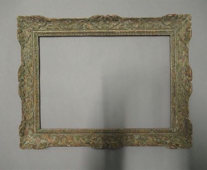 null Gilded, painted and patinated carved wooden frame called "Montparnasse" with...