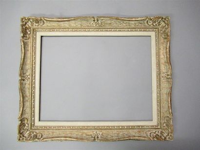 null Frame in carved, bronzed, painted and patinated wood called "Montparnasse" with...