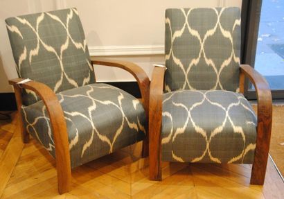 null Paire de fauteuil FAIK gris et bois 63 X 80 X 67 prix de vente boutique : 3600...
