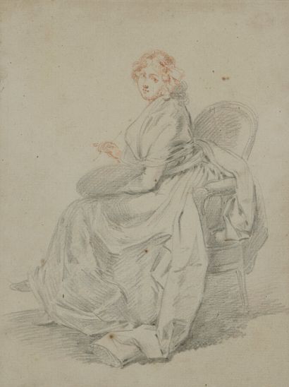 null Ecole française du XVIIIème siècle

Portrait de femme peintre

Crayon noir et...