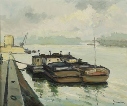 null Raymond GUERRIER (1920-2002)

Péniches, les quais de la Seine à Paris



Huile...