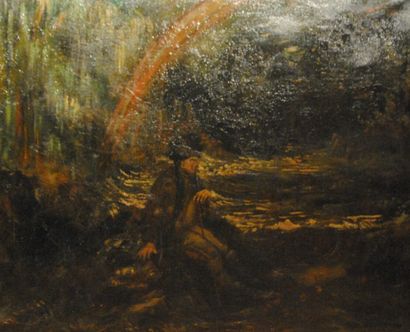 null de GROUX Henri (1867-1930) " Napoléon à Saint Hélène" , huile sur toilesignée...