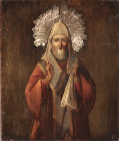 null Icône du Premier Saint Métropolyte de Kiev, Mikhail Ier (Xe siècle).

Tempera...