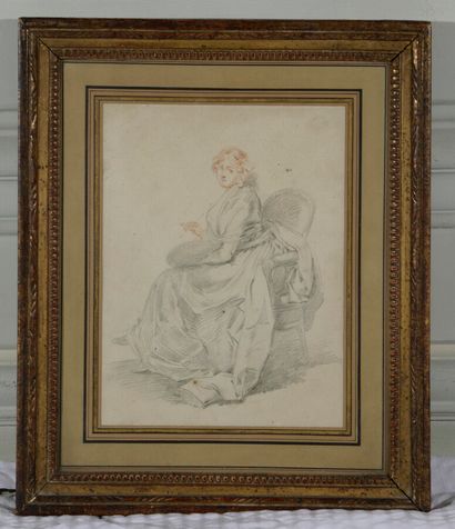 null Ecole française du XVIIIème siècle

Portrait de femme peintre

Crayon noir et...