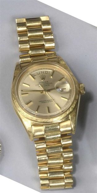 null Rolex, Day-Date, Ref. 1806, n° 185xxxx, vers 1967.

Une rare montre en or jaune...