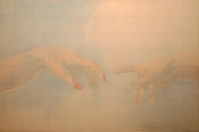 null BONDENSA XXeme 

" Le mani de Michelangelo" 

Huile sur toile signée et titrée...