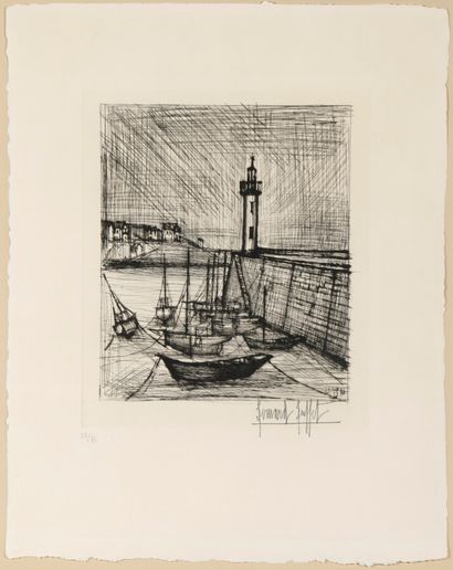 null Bernard BUFFET (1928 - 1999)

Le Phare. 1958.

Pointe sèche signée et numérotée,...