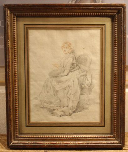 null Ecole française du XVIIIème siècle

Portrait de femme peintre

Crayon noir et...