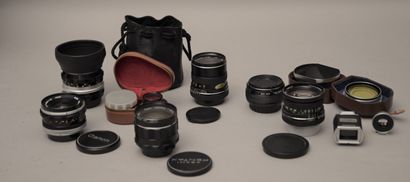 null Appareils photographique, ensemble de cinq objectifs divers : objectif Nikon...