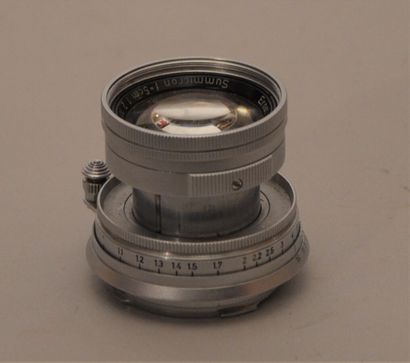 null Appareil photographique, objectif Leica. Objectif Summicron 2/5 cm n°1 203 378...