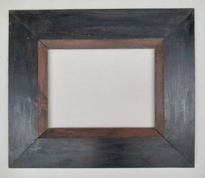 null Blackened and stained moulded pine frame with a large flat profile and slope...
