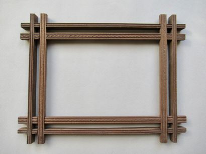 null Natural wood frame representing eight pheasants that intersect in the corners...